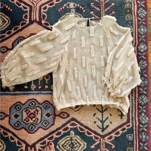 Cream Textured Blouse
